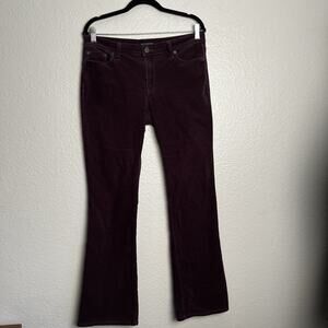 Banana Republic Slim Bootcut Wild Raisin Corduroy Pant Jeans Womens 32 Burgundy